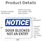 Signmission Door Blocked Not An Entry, 10 in W x Rectangle, Vinyl Decal OS-2PACK-NS-D-710-L-11471 - alternate 2